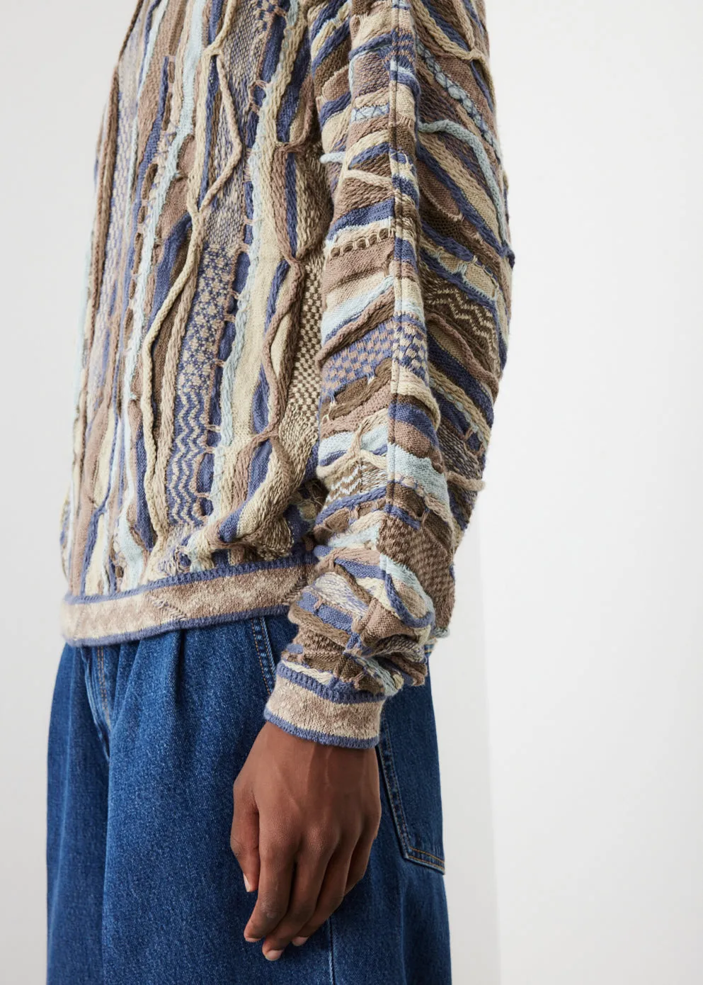 7G Knit Gaudy Crew Sweater