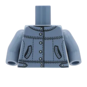 80's Denim Jacket - Custom Design Minifigure Torso