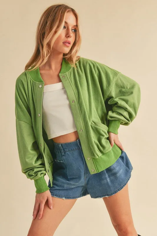 Aemi   Co Bee Soft Brushed Bomber Jacket