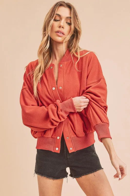 Aemi   Co Bee Soft Brushed Bomber Jacket