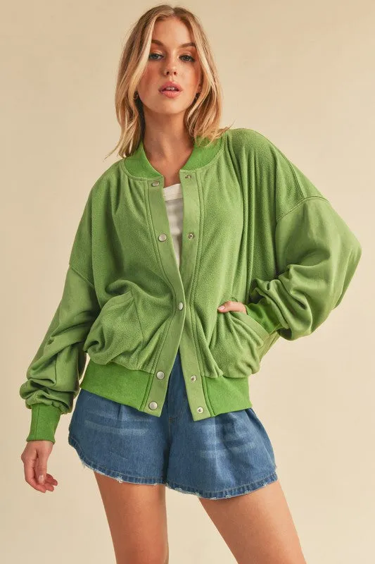 Aemi   Co Bee Soft Brushed Bomber Jacket