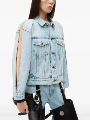 ALEXANDER WANG - Women Zipped Sleeve Rounded Trucker Jacket