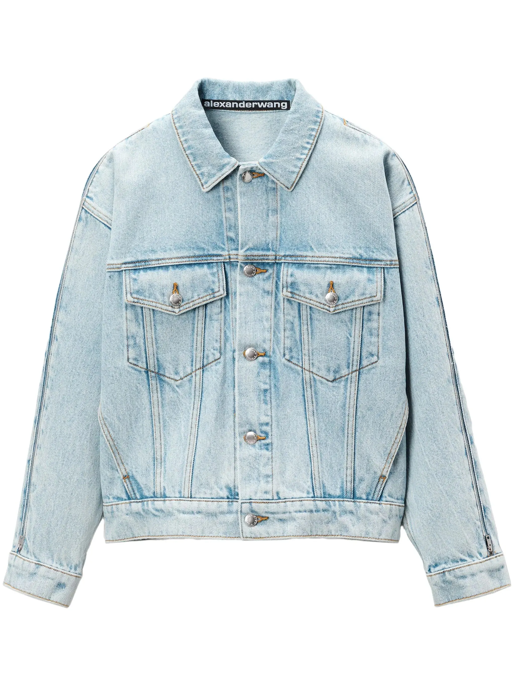 ALEXANDER WANG - Women Zipped Sleeve Rounded Trucker Jacket