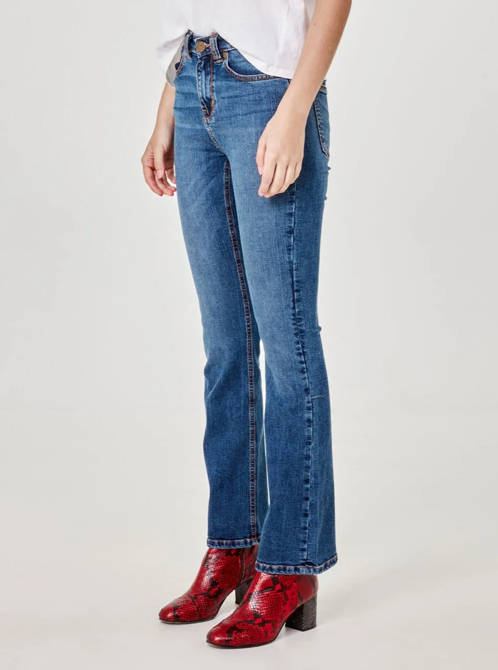 ALICE-RCB High Rise Flare Jeans - Rugged Classic Blue