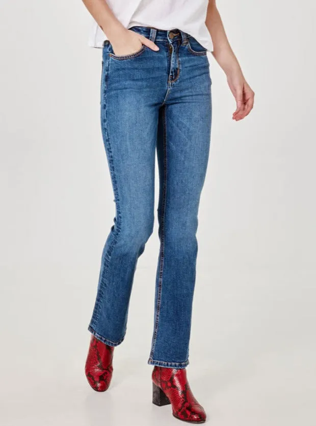 ALICE-RCB High Rise Flare Jeans - Rugged Classic Blue