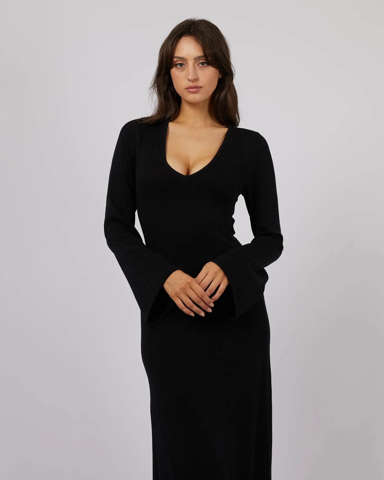 All About Eve Knit L/S Dress Black