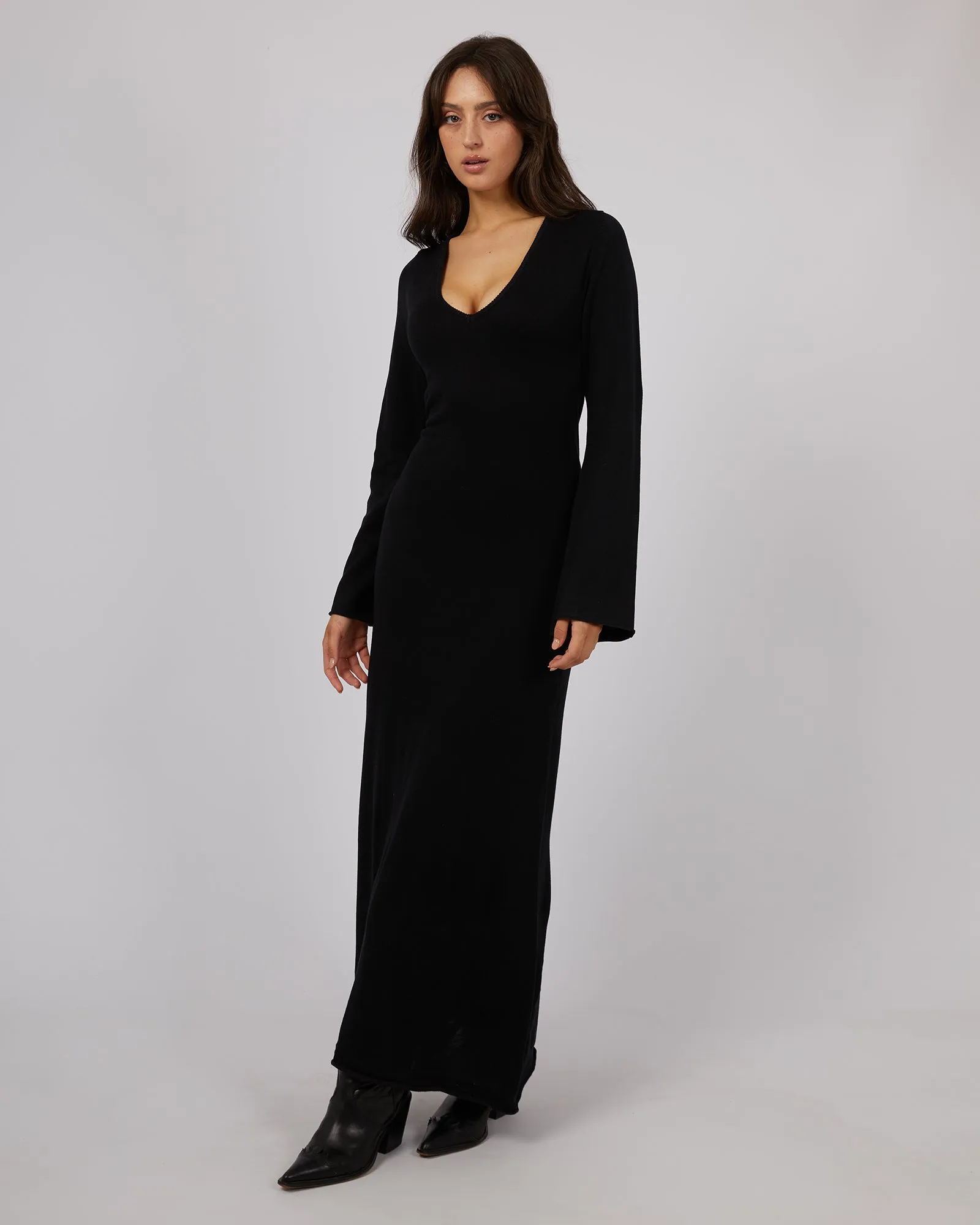 All About Eve Knit L/S Dress Black