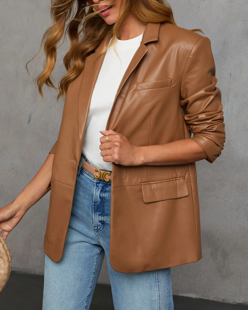 Allysia Leather Blazer