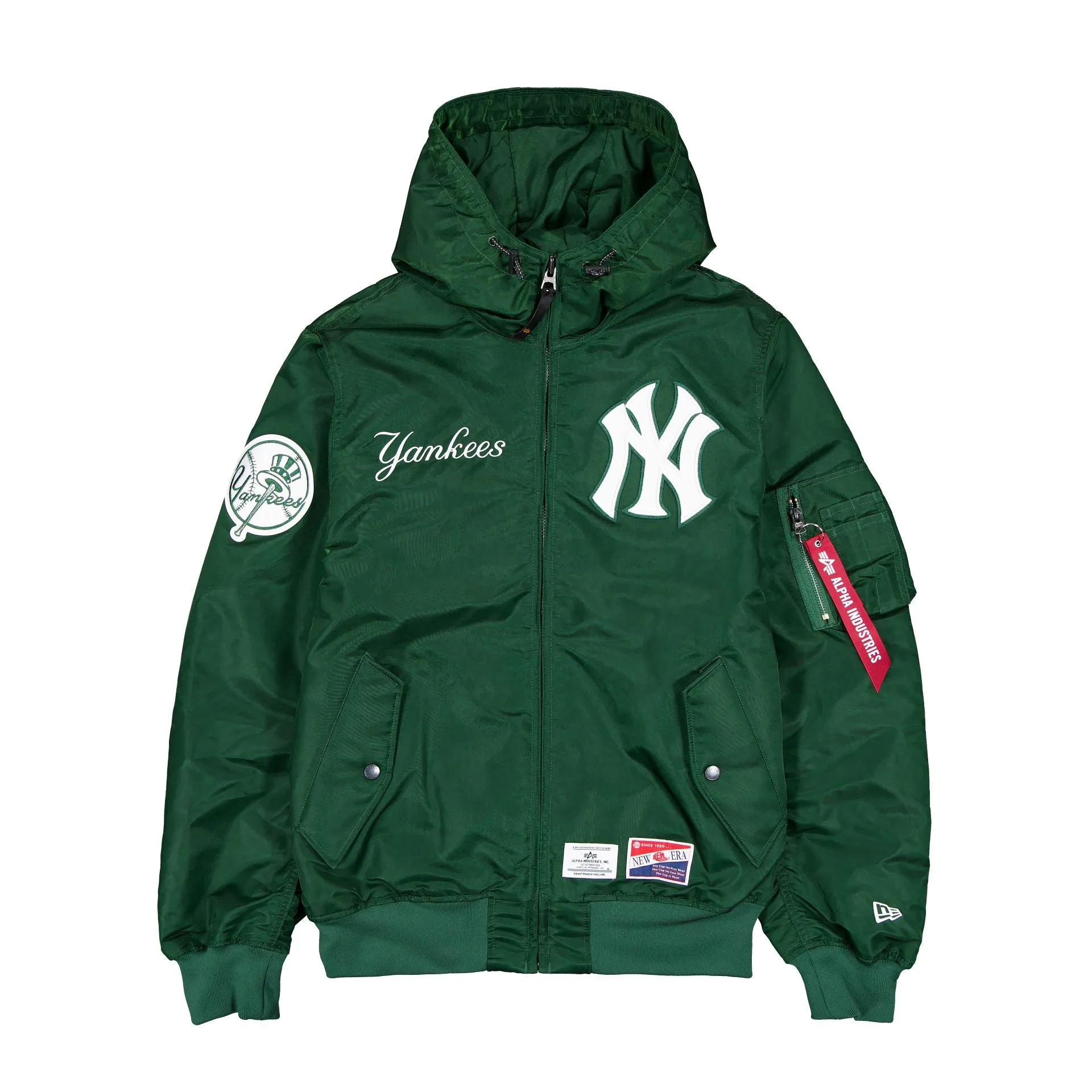 Alpha Industries x New York Yankees L-2B Hooded Bomber Jacket Green