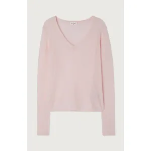 American Vintage Xinow V-neck Jumper- Rosy