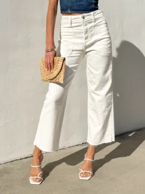 Amika Wide Leg Jeans in Off White