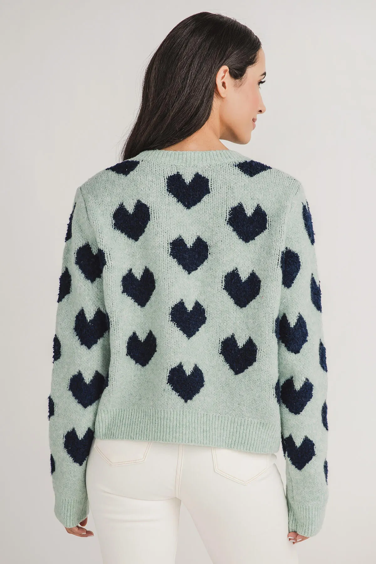 &Merci Fuzzy Heart Sweater