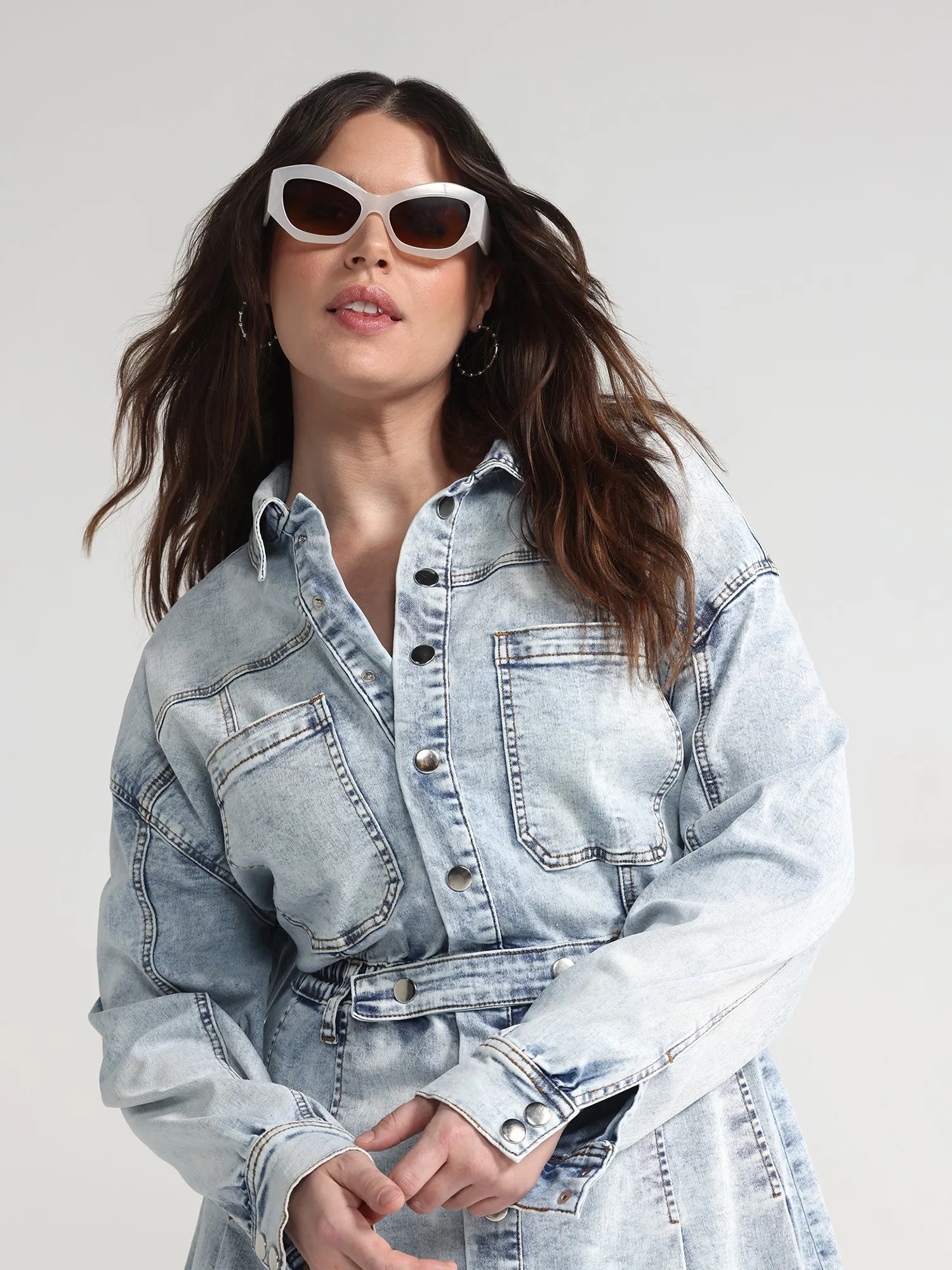 Andra Denim Shirt Dress