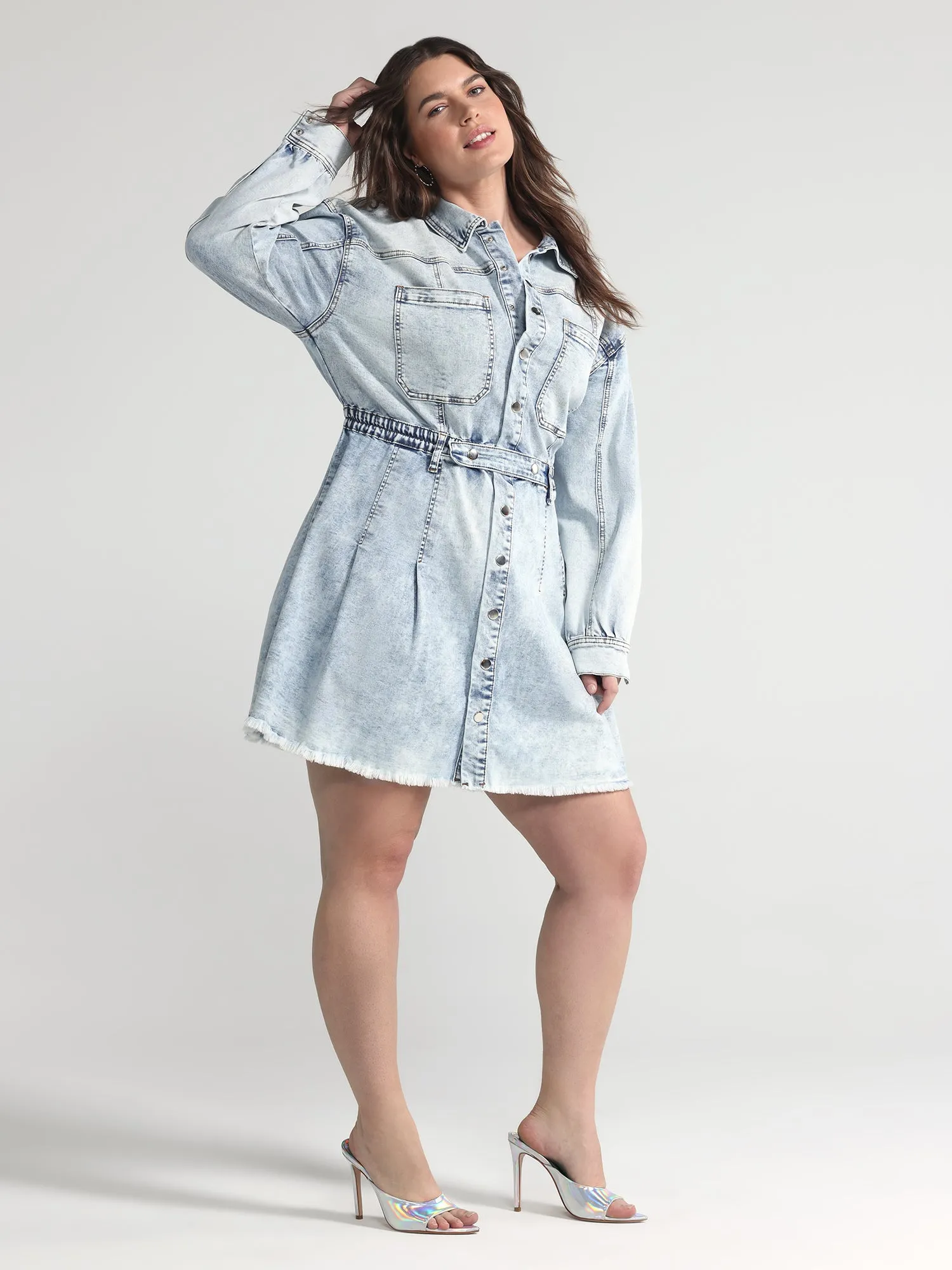 Andra Denim Shirt Dress