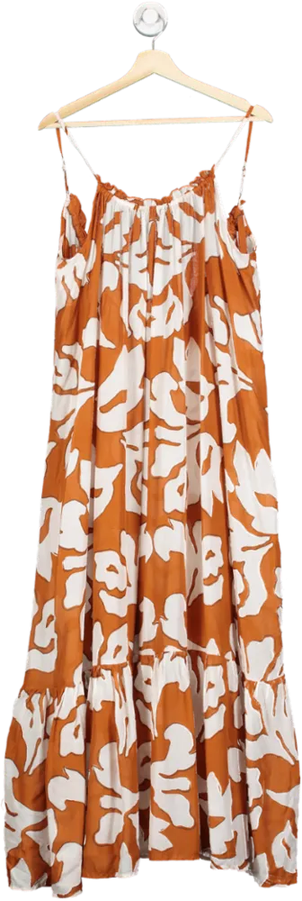 Anthropologie Orange The Malika Cover-up Maxi Dress UK S