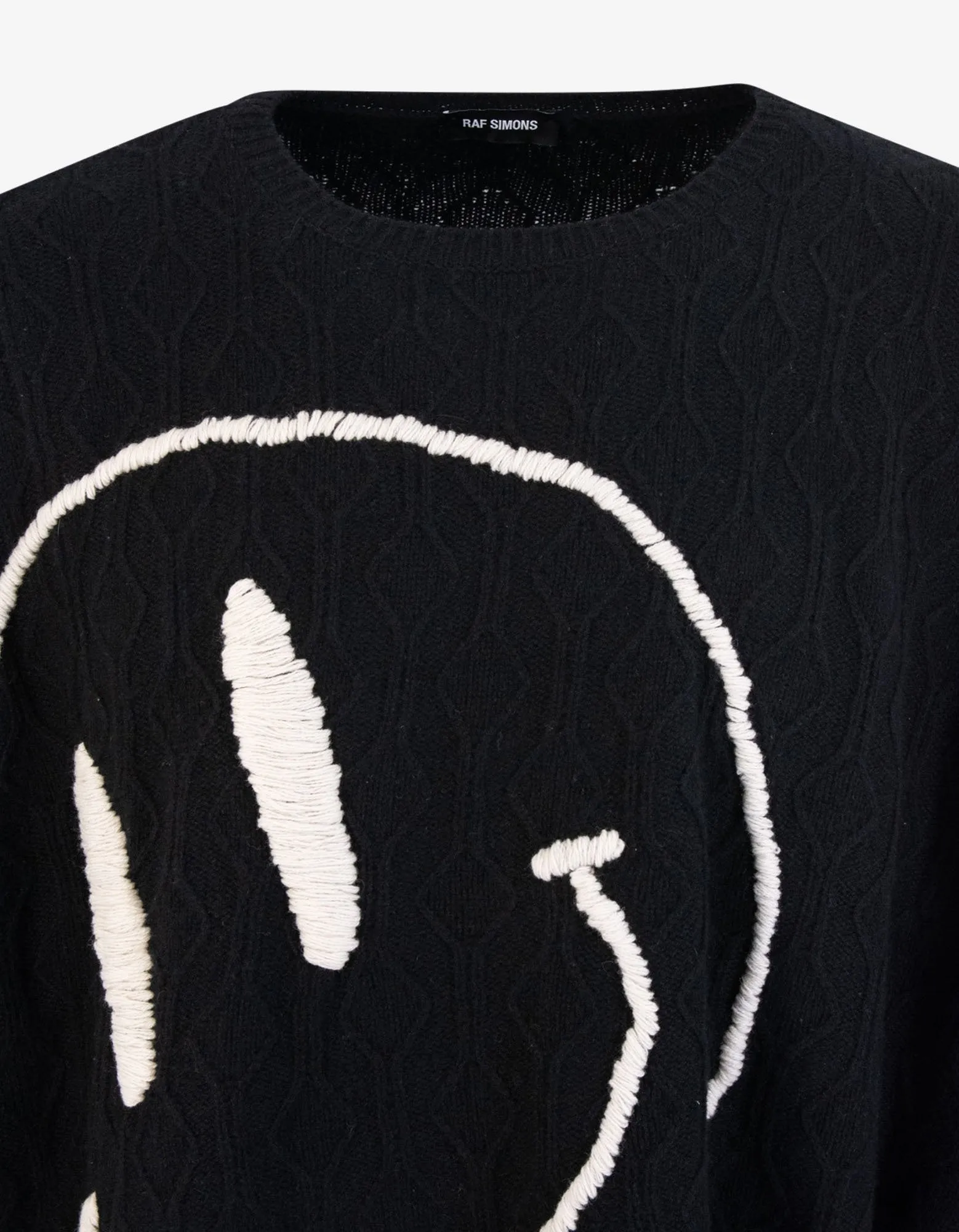 Black Collage Smiley Oversized Wool Sweater