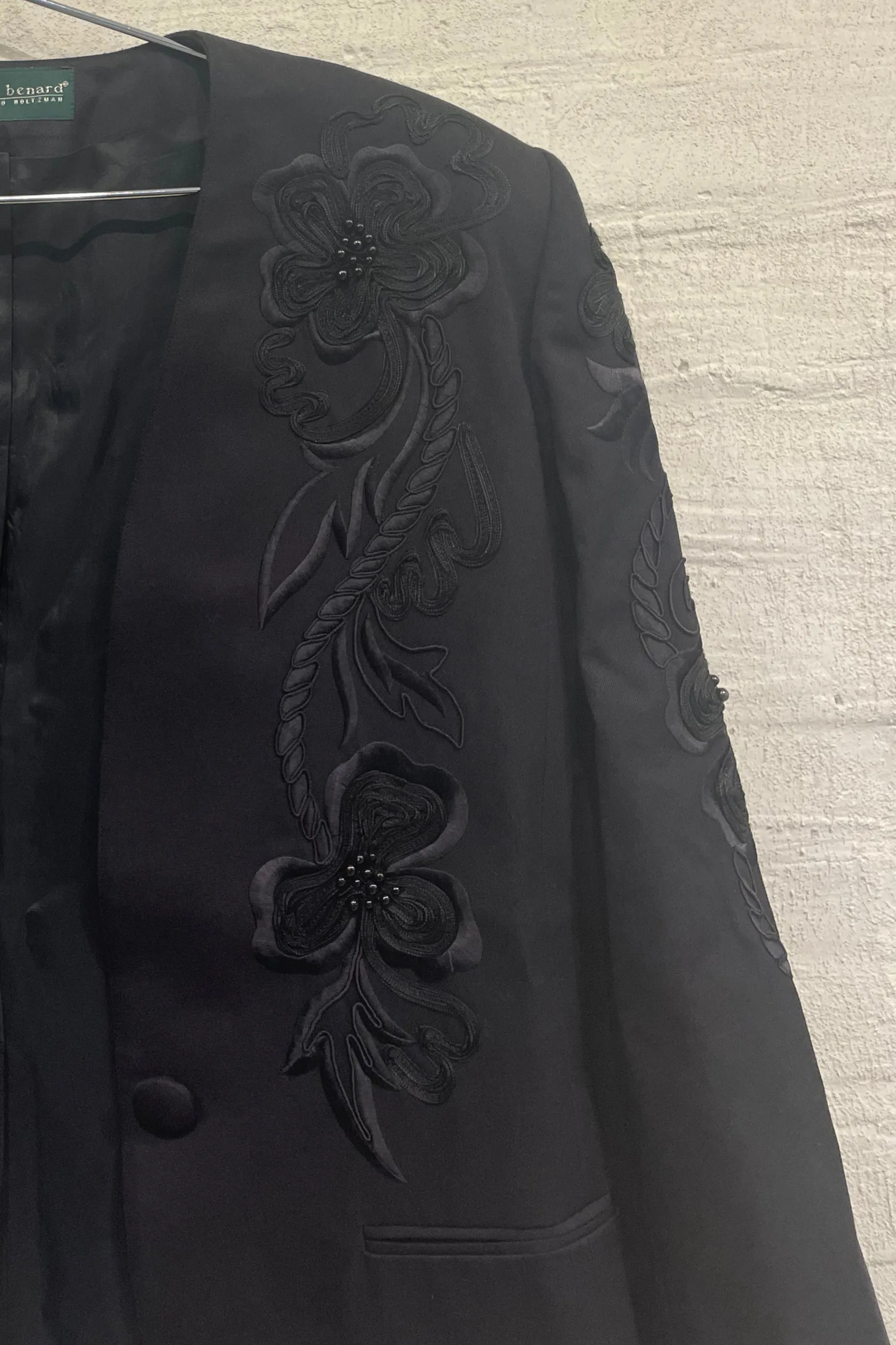 Black Embroidered Blazer - Vintage / Used