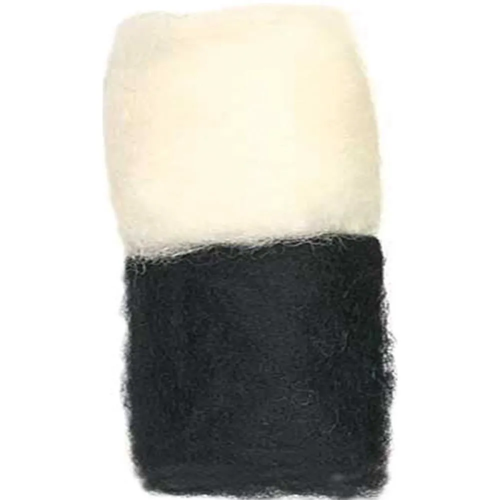 Bulk Roving - White and Black - 3.17oz