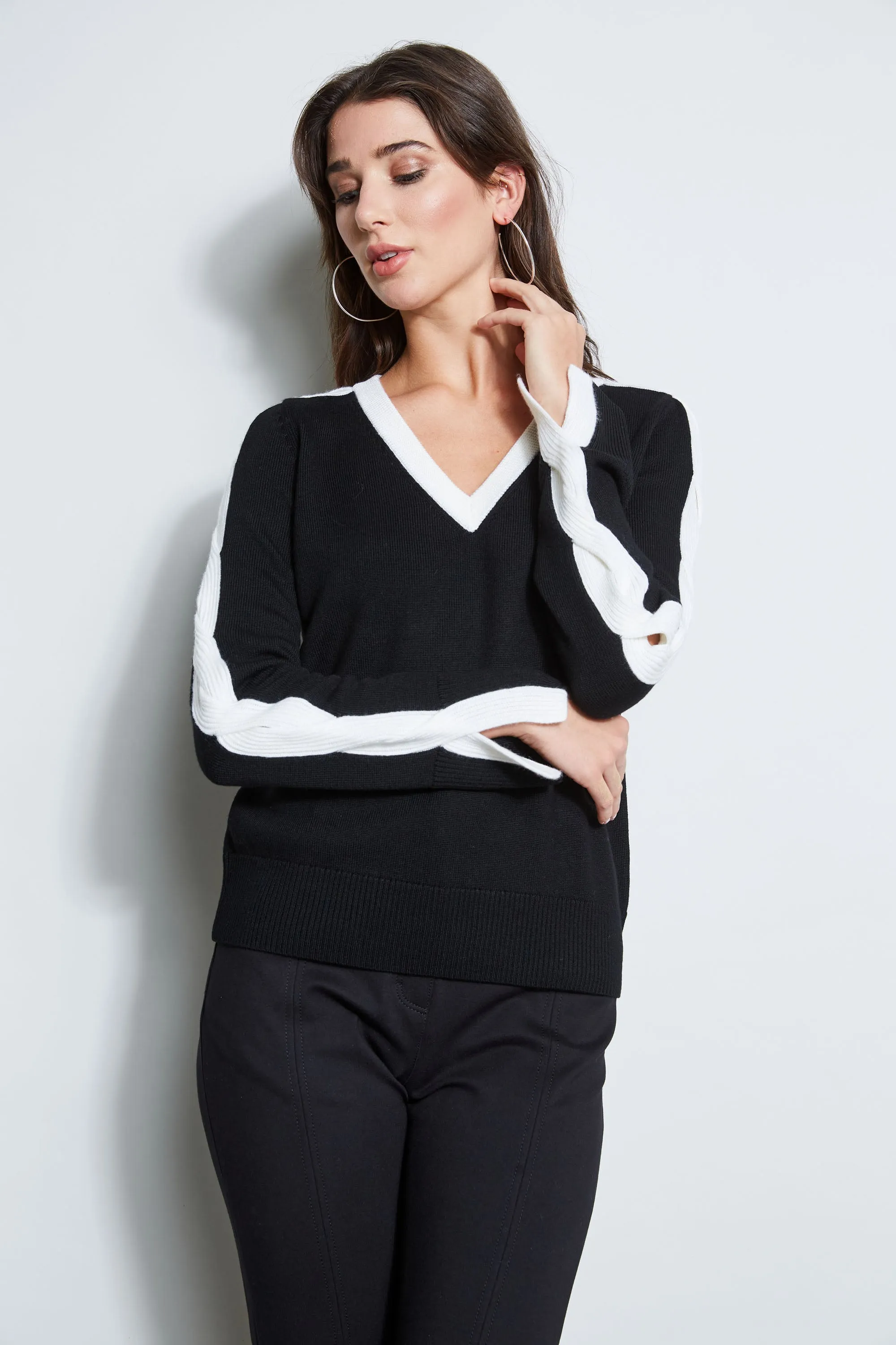 Cable V-Neck Sweater