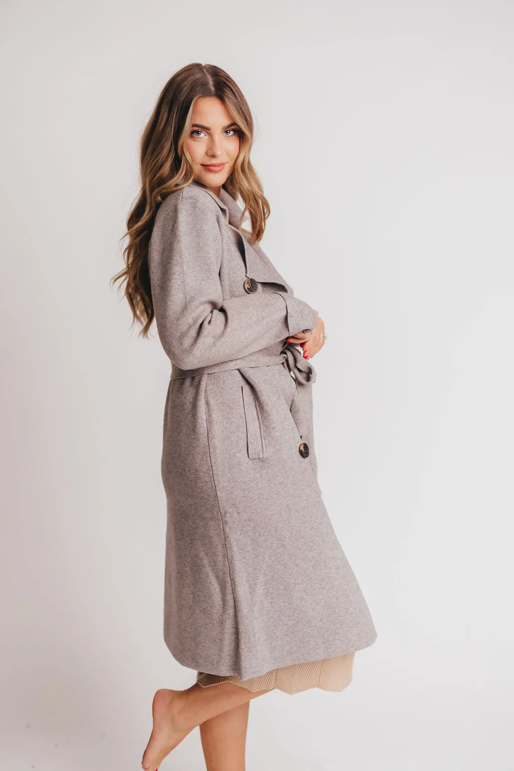 Cadenza Cashmere-Blend Peacoat in Heather Grey *LUXURY ITEM*