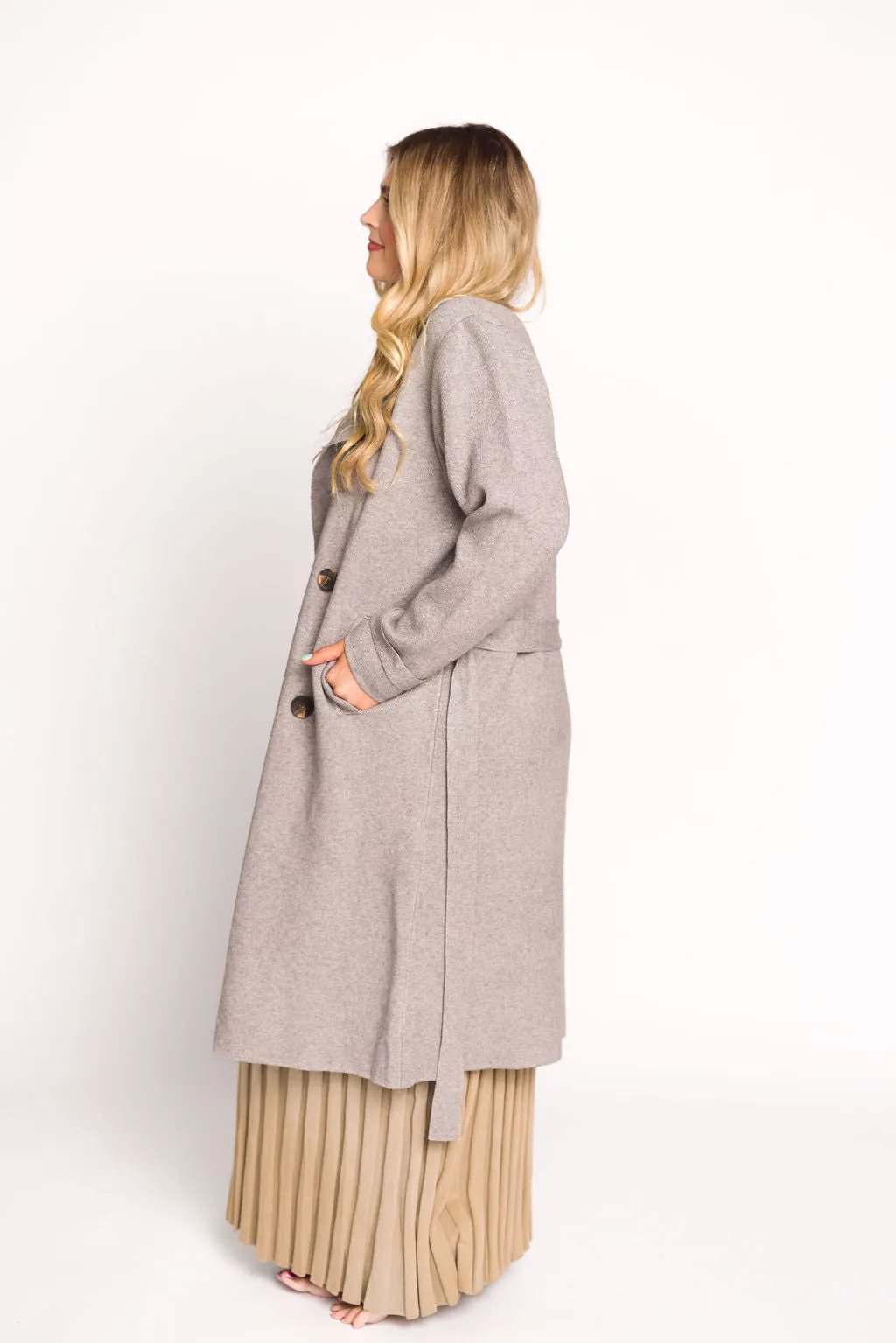 Cadenza Cashmere-Blend Peacoat in Heather Grey *LUXURY ITEM*