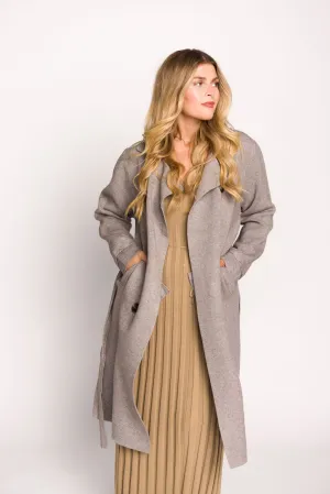 Cadenza Cashmere-Blend Peacoat in Heather Grey *LUXURY ITEM*