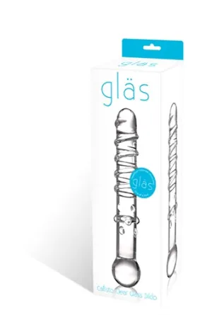 Callisto Glass Dildo: Fun Waves with Nubs and Ridges!