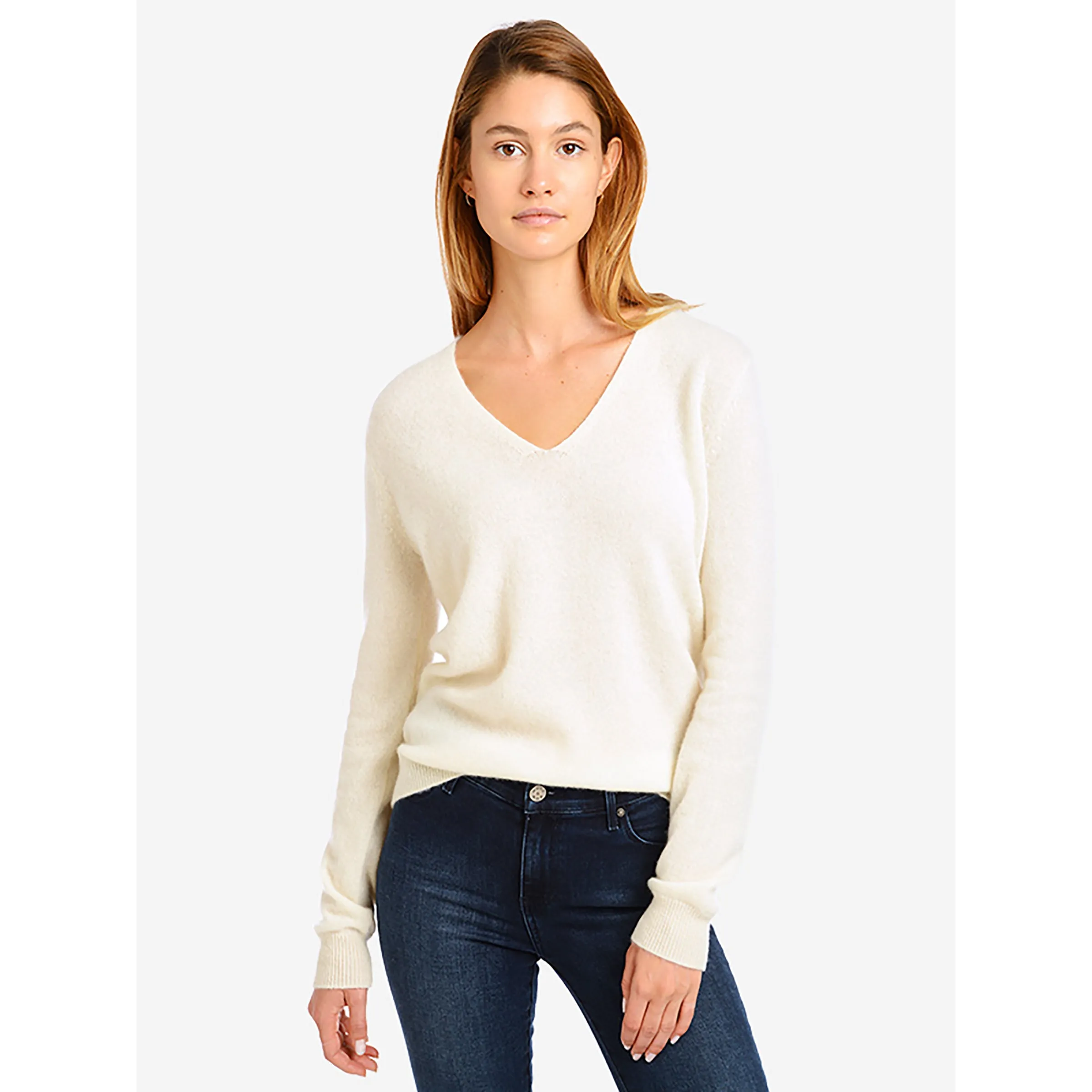 Cashmere Oversized V-Neck Willow Sweater