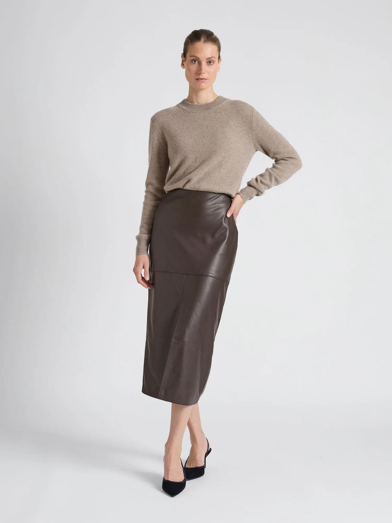 cashmere sweater "Sofia long" - Toast