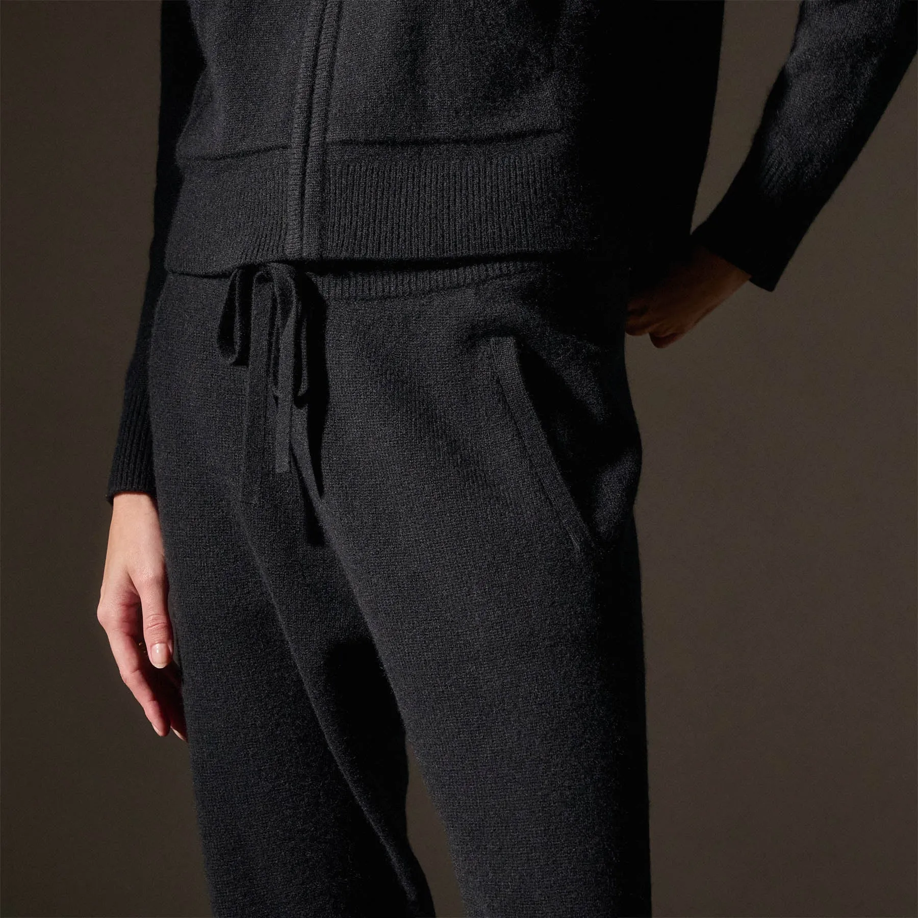 Cashmere Track Pant - Black