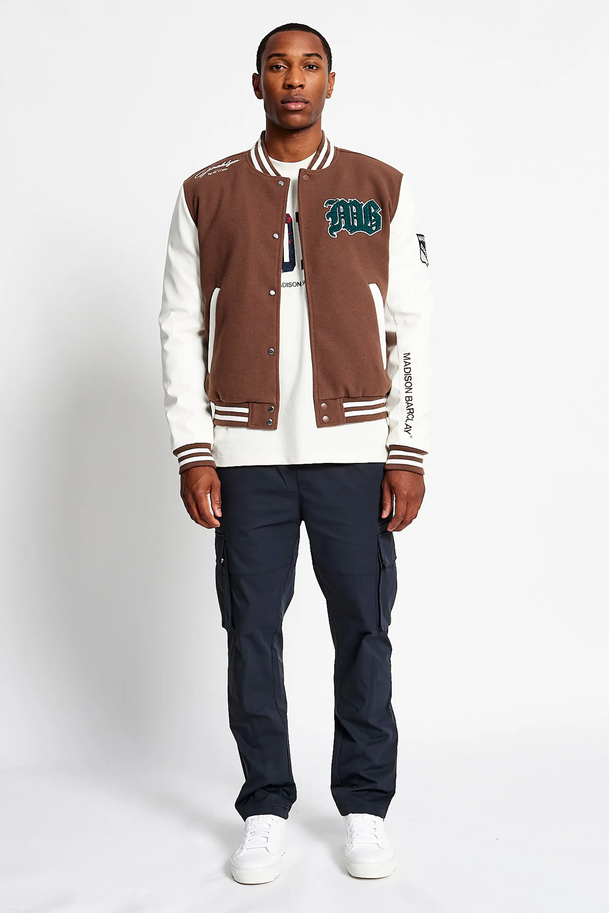 Central Baseball Wool Jacket - Chocolate