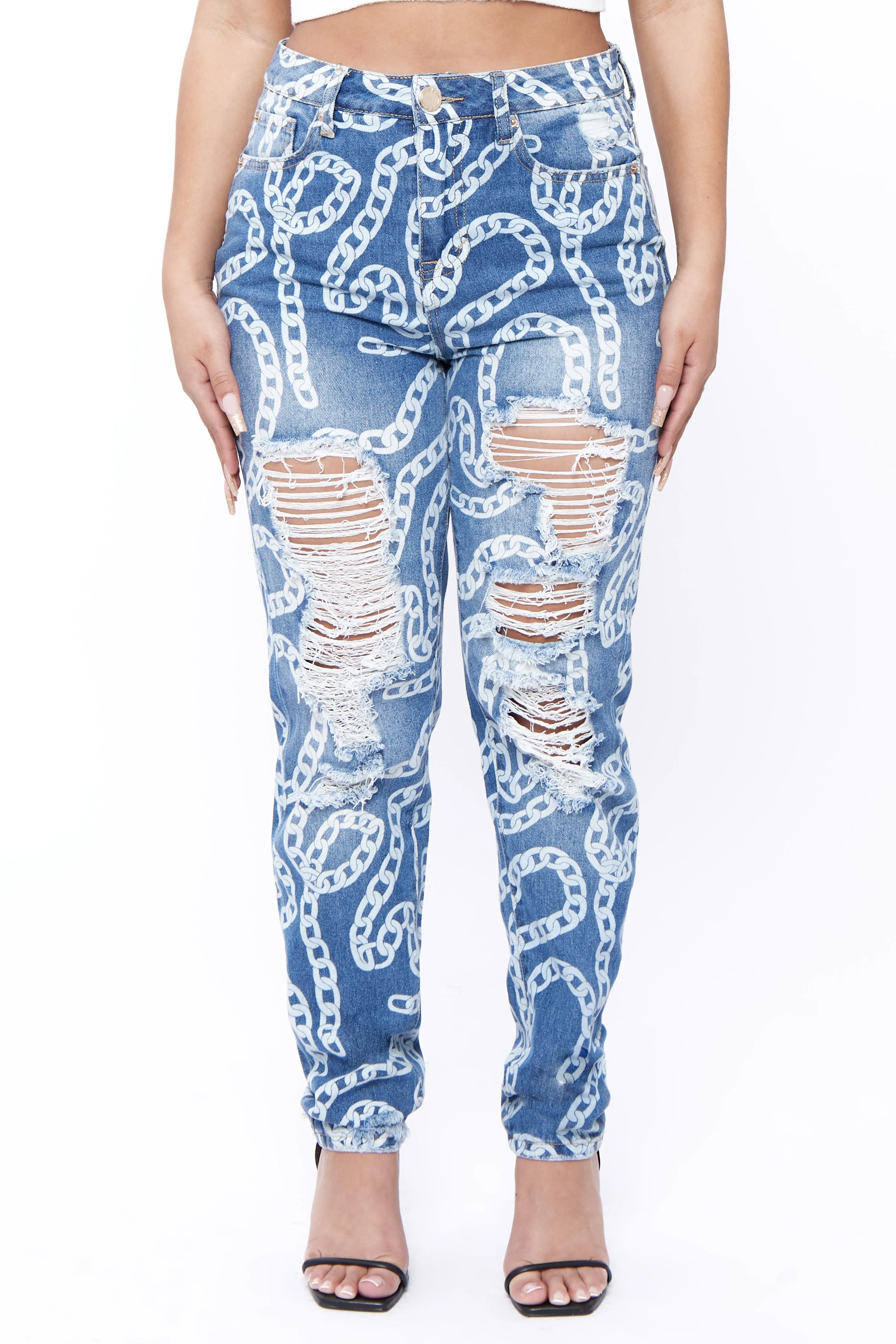 Chain Print 90's Skinny Jeans