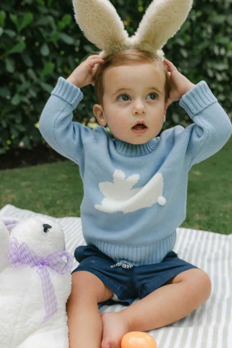 Children’s Bunny Crewneck Sweater - Light Blue