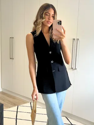 Claire Sleeveless Blazer / Black