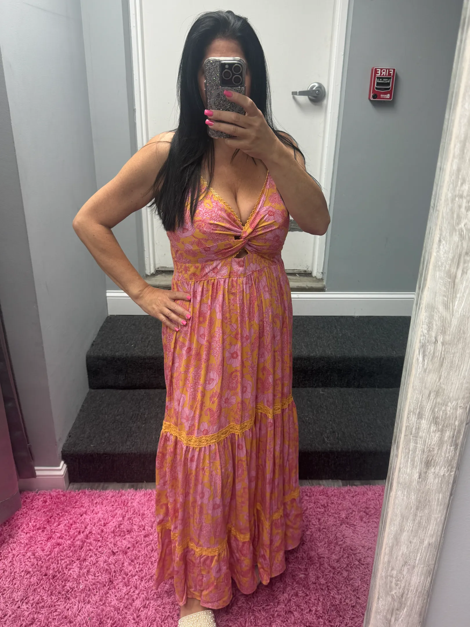 CUT OUT MAXI DRESS - MARIGOLD