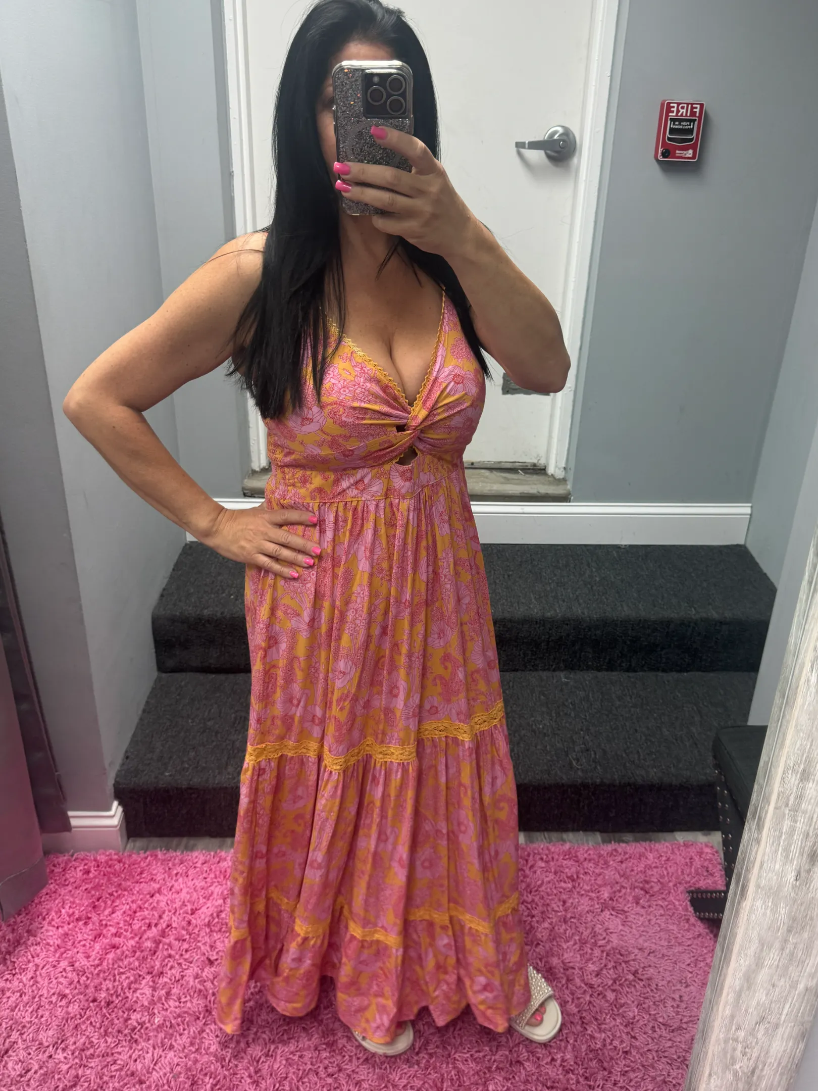 CUT OUT MAXI DRESS - MARIGOLD