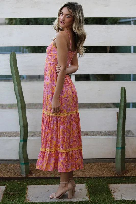 CUT OUT MAXI DRESS - MARIGOLD