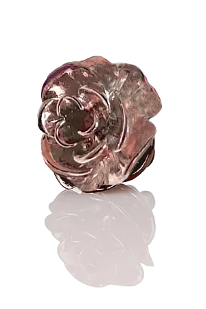 David August Open Rose Lapel Pin - Rose Gold