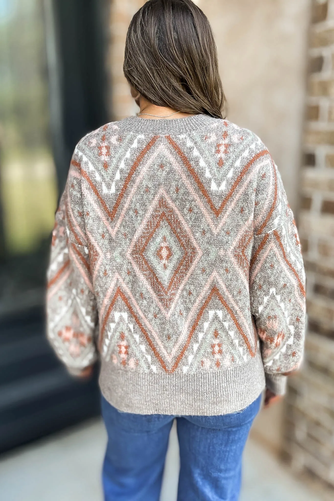 Diamond Muted Earth Tone Sweater