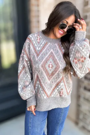 Diamond Muted Earth Tone Sweater