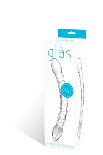 Double-Ended Glass Dildo: Swirls and Nubs for Fun Adventures!