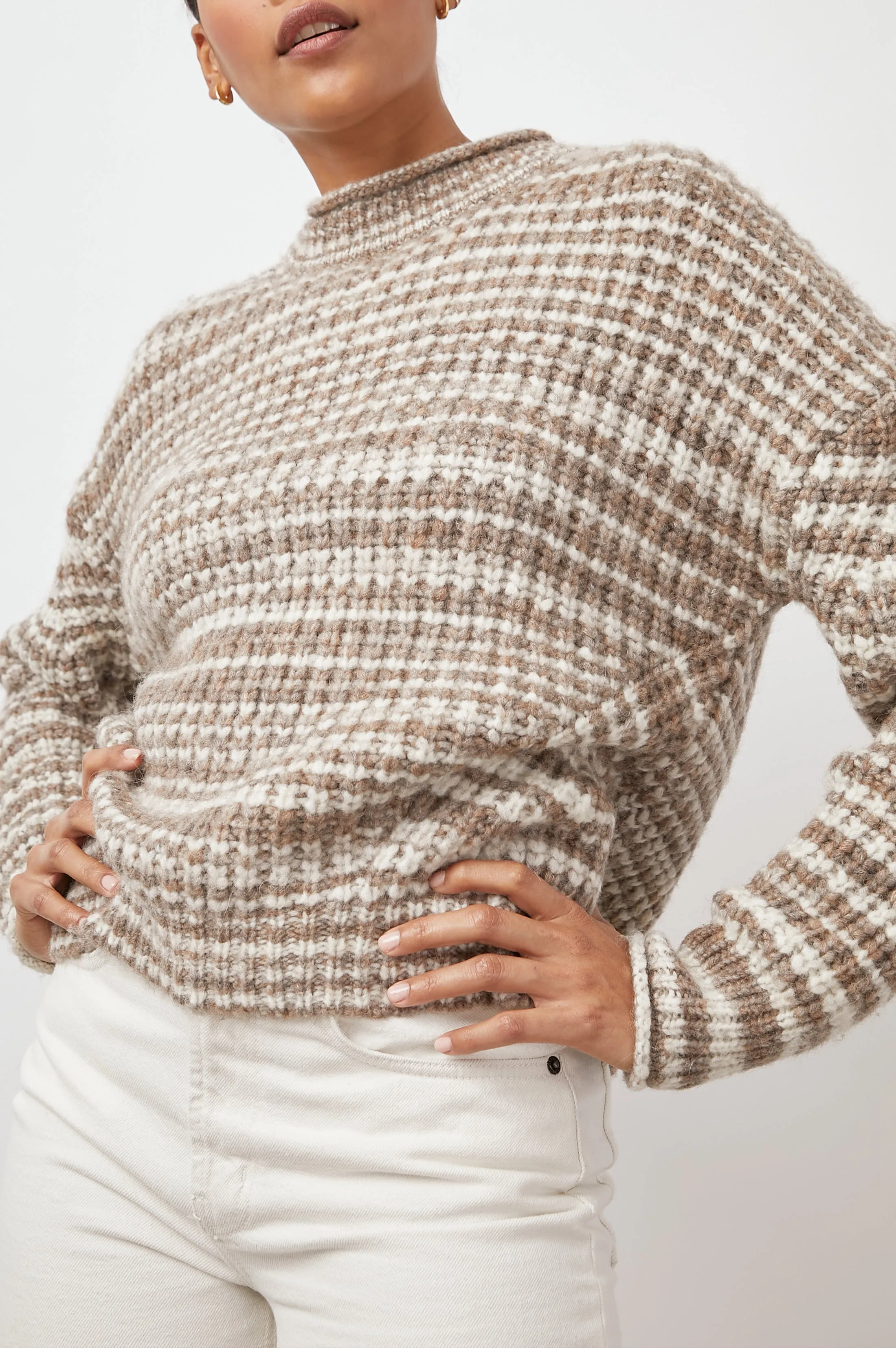 ECHO SWEATER - BROWN WHITE SPACE DYE