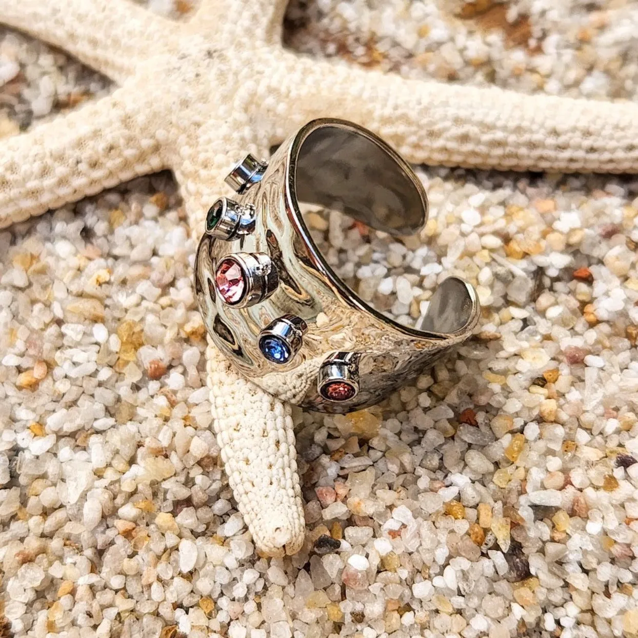 ETOILE NIGHT  -  ADJUSTABLE 18K OR SILVER WATERPROOF RING