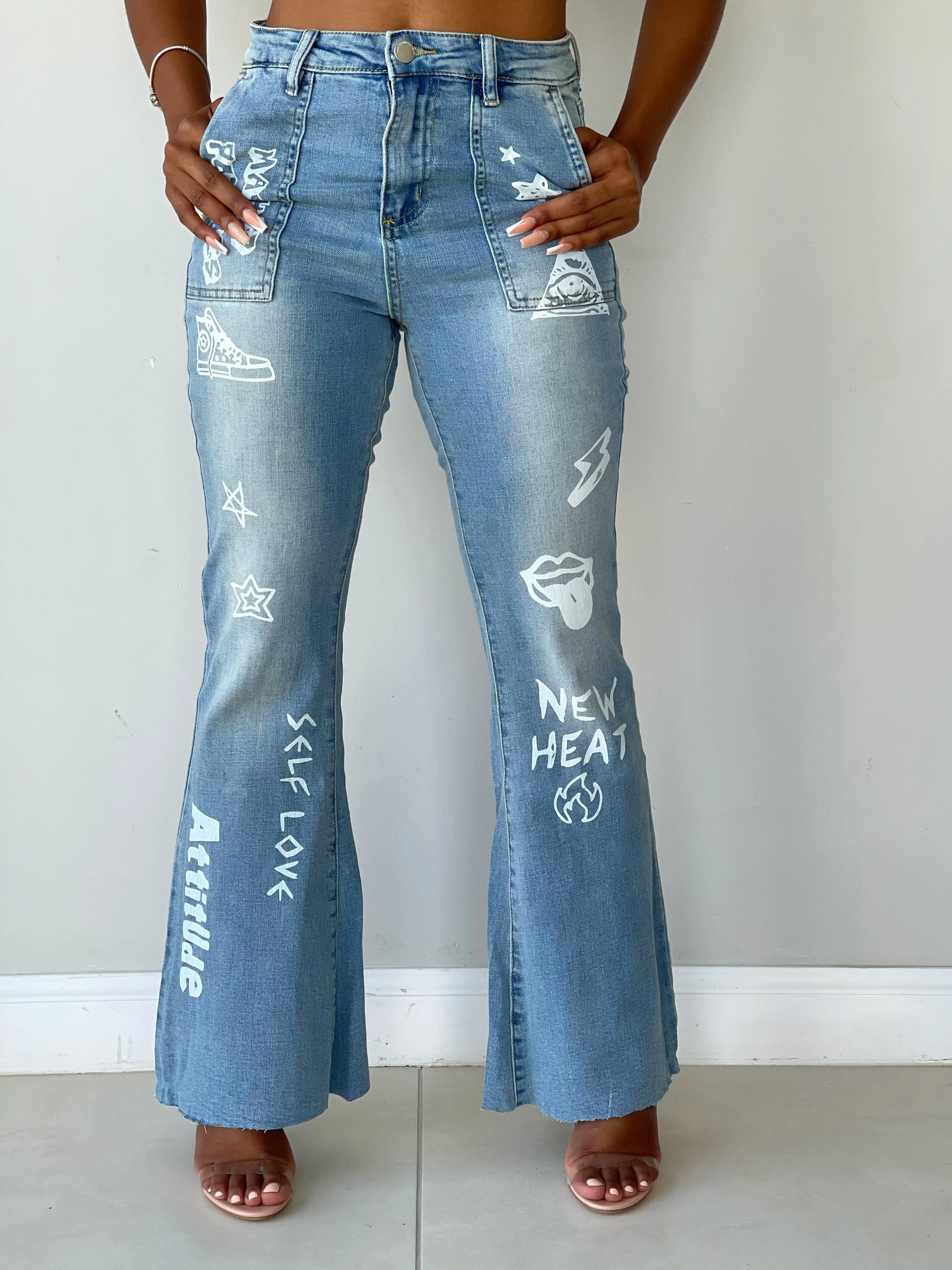 Flare With Attitude Flare Jeans-Light Blue (FINAL SALE)