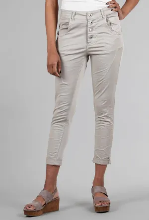 Four-Button Spring/Summer Pants, Dark Sand