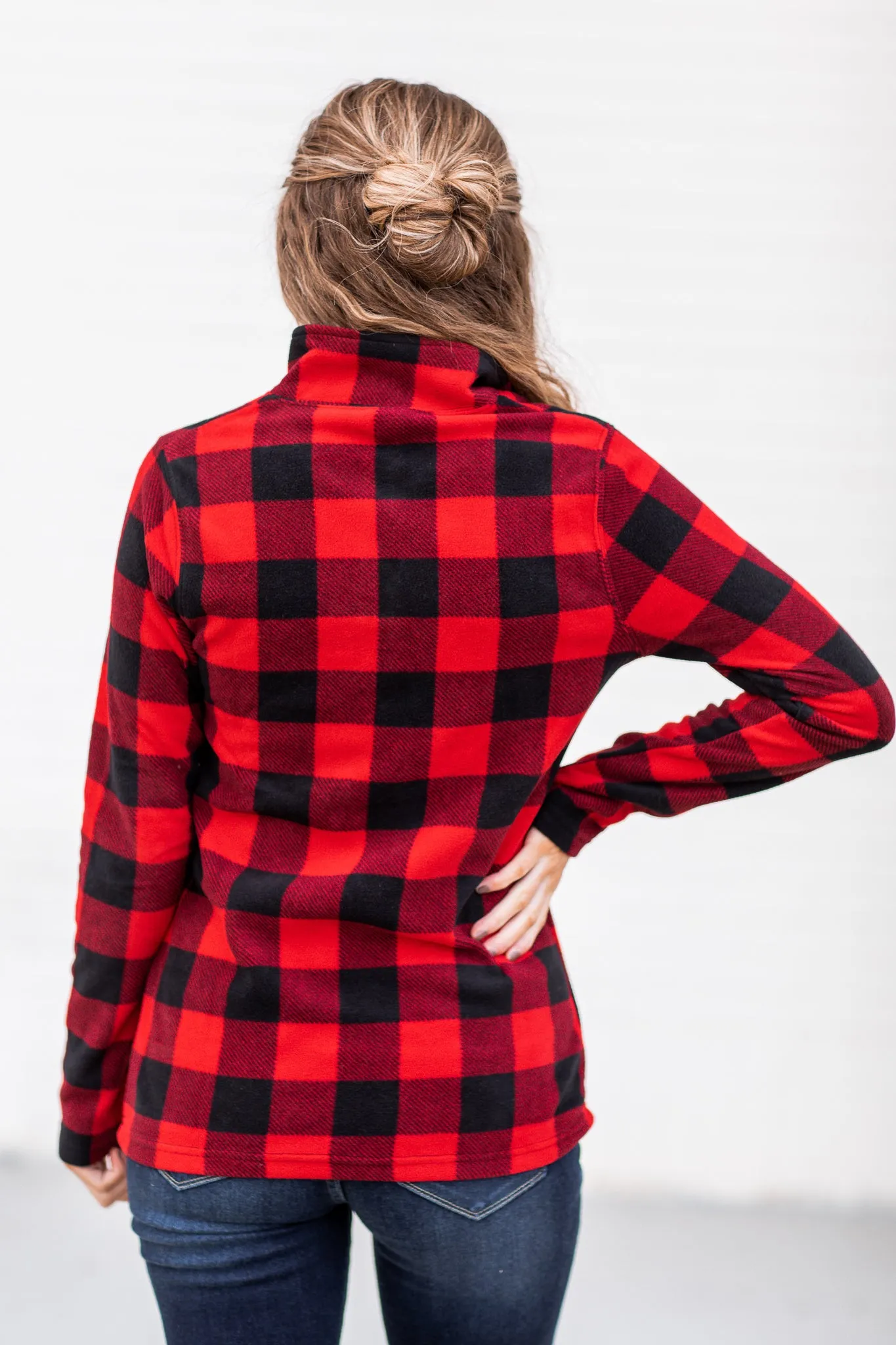 Freeport Microfleece Printed Pullover Red/Black Check