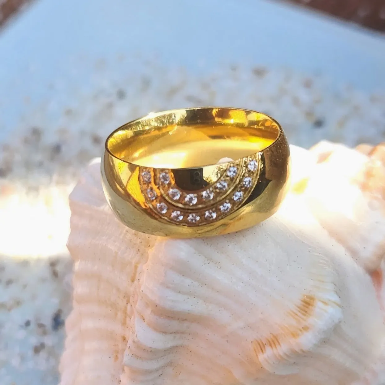 GOLDEN SUN RISE  -  18K WATERPROOF RING