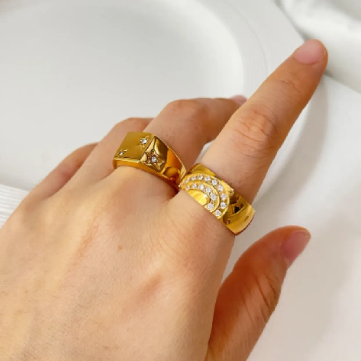 GOLDEN SUN RISE  -  18K WATERPROOF RING