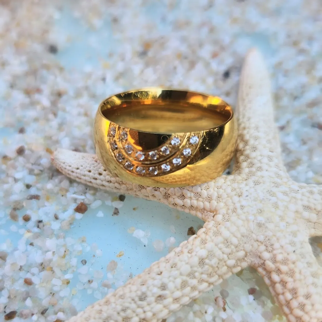 GOLDEN SUN RISE  -  18K WATERPROOF RING