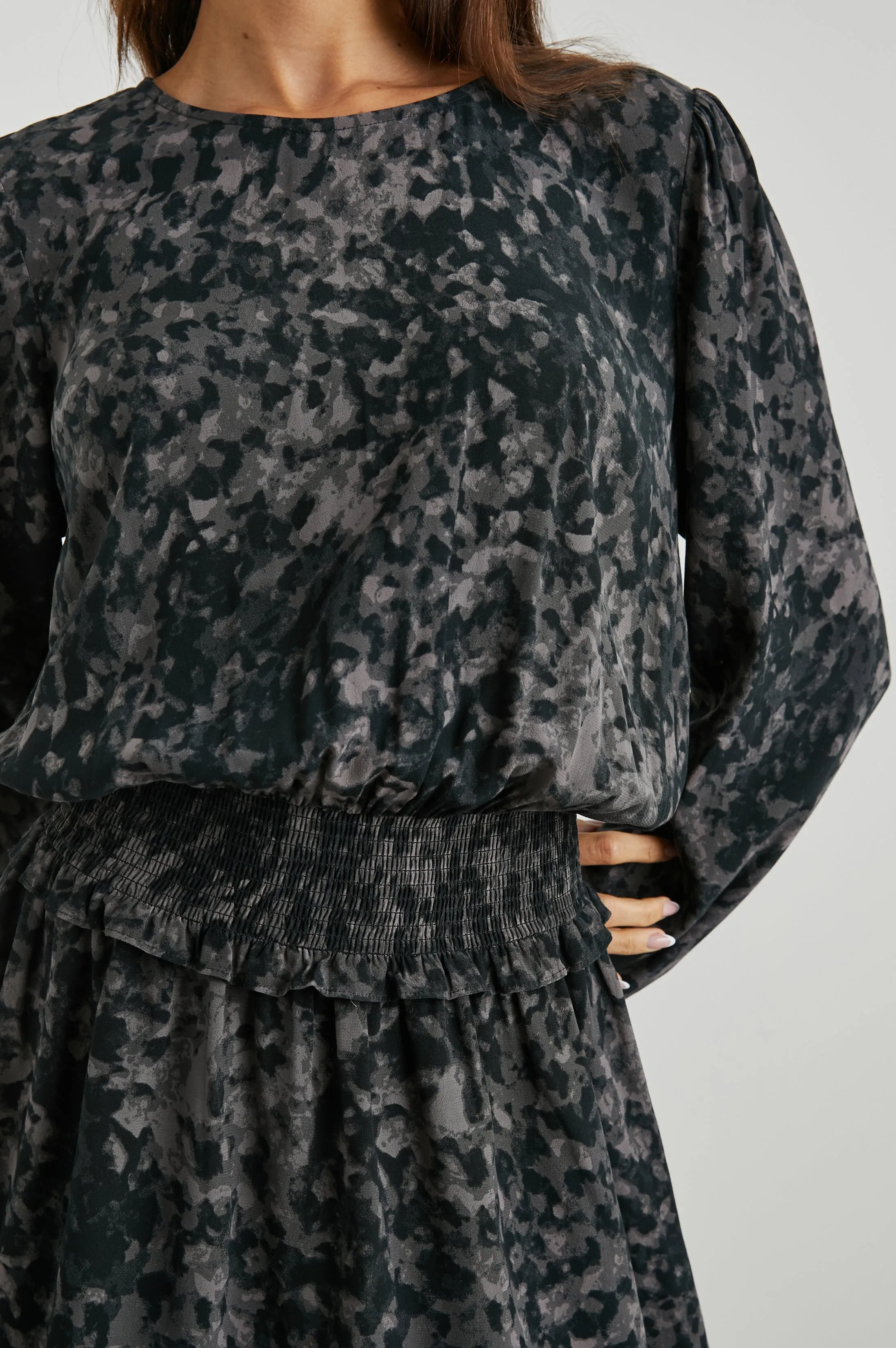 INEZ DRESS - CHARCOAL TORTOISE